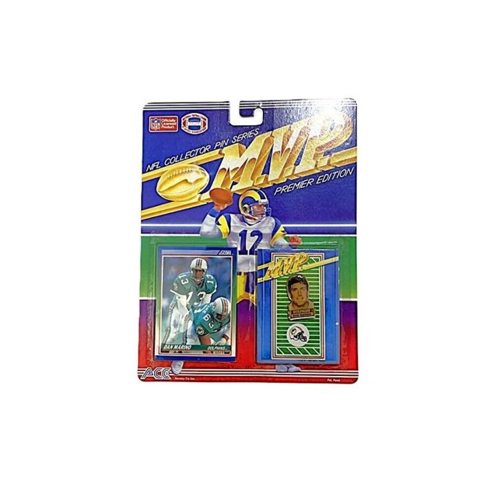 Vintage 1990 Dan Marino NFL Collector Pin & Card MVP Premier Edition